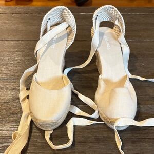 Soludos Cream Espadrille Wedges